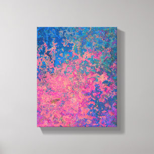 Abstrakt, rosa, Lila & blau, Alkoholtink Leinwanddruck