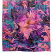 Abstrakt rosa Lila blaue Marmorgestaltung Duschvorhang (Vorderseite)