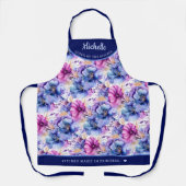 Abstrakt Rosa Lila blumenreich hübsch personalisie Schürze (Vorderseite)