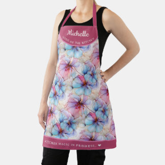 Abstrakt Rosa Lila blumenreich hübsch personalisie Schürze