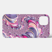 Abstrakt rosa Lila Fraktal Case-Mate iPhone Hülle (Rückseite (Horizontal))