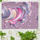 Abstrakt rosa Lila Fraktal Geschirrtuch (Gefaltet)