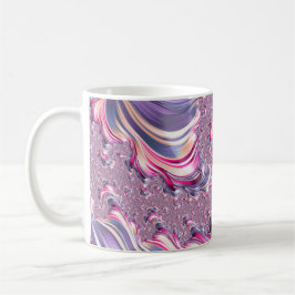 Abstrakt rosa Lila Fraktal Kaffeetasse