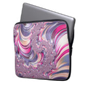Abstrakt rosa Lila Fraktal Laptopschutzhülle (Vorderseite Links)