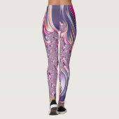 Abstrakt rosa Lila Fraktal Leggings (Rückseite)