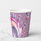 Abstrakt rosa Lila Fraktal Pappbecher (Rückseite)