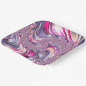 Abstrakt rosa Lila Fraktal Pappteller (Gewinkelt)