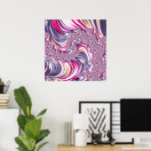 Abstrakt rosa Lila Fraktal Poster (Heimbüro)