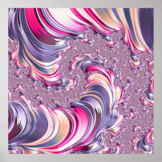 Abstrakt rosa Lila Fraktal Poster (Vorne)