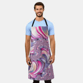 Abstrakt rosa Lila Fraktal Schürze (Getragen)