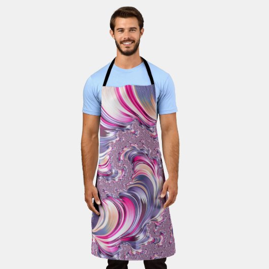 Abstrakt rosa Lila Fraktal Schürze (Getragen)