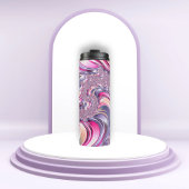 Abstrakt rosa Lila Fraktal Thermosbecher