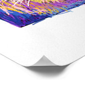 Abstrakt rosa Lila-gelb-blaues Löwenpora Poster (Ecke)