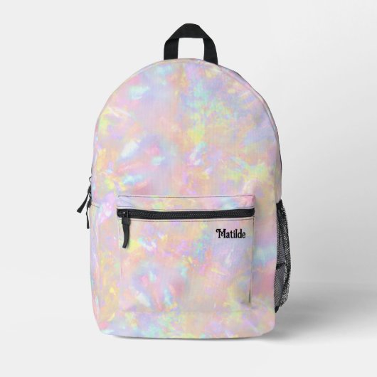 abstrakt rosa lila-gelbe Opal Bedruckter Rucksack (Vorderseite)