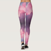 Abstrakt rosa Lila grau laufende Joggen Pants Leggings (Rückseite)