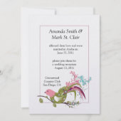 Abstrakt-rosa-Lila-grüne Vogelgrippe-Wirbel Post W Einladung (Vorderseite)