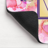Abstrakt-rosa-Lila-Monogramm Mousepad (Ecke)