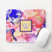 Abstrakt-rosa-Lila-Monogramm Mousepad (Mit Mouse)