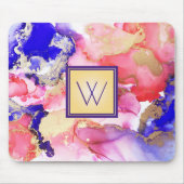 Abstrakt-rosa-Lila-Monogramm Mousepad (Vorne)