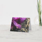 Abstrakt rosa Lila Schwarz Gold Einzigartige Kunst Dankeskarte (Rückseite)
