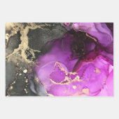 Abstrakt rosa Lila Schwarz Gold Einzigartige Kunst Geschenkpapier Set (Vorderseite)