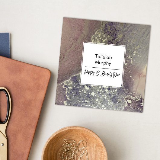 Abstrakt rosa Lila Silbertablette Mama für flüssig Telefonnummerkarte