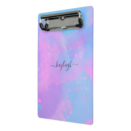 Abstrakt Rosa Lila Türkis Mini Klemmbrett (Gewinkelt2)