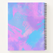 Abstrakt rosa Lila türkisfarbenes Notebook Notizblock (Rückseite)