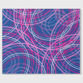 Abstrakt rosa Linien blau Geschenkpapier (Flach)