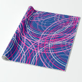 Abstrakt rosa Linien blau Geschenkpapier (Ungerollt)