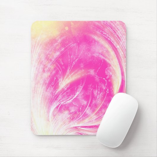 Abstrakt rosa Lüstern und Glühwürmchen Mousepad (Mit Mouse)