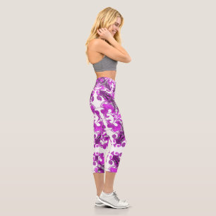 Abstrakt-rosa Mandala, psychedelischer Schmetterli Capri Leggings