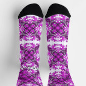 Abstrakt-rosa Mandala, psychedelischer Schmetterli Socken (Oben)