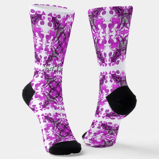 Abstrakt-rosa Mandala, psychedelischer Schmetterli Socken (Gewinkelt)