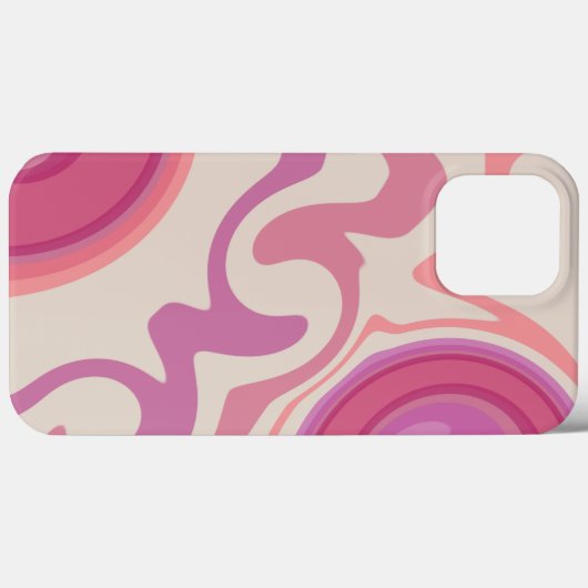 Abstrakt rosa Moderne Wirbel Spaß Case-Mate iPhone Hülle (Rückseite (Horizontal))