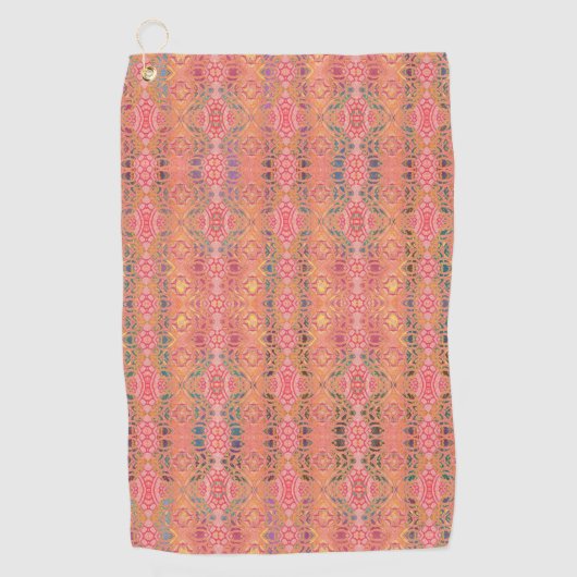 abstrakt rosa Muster Golfhandtuch (Vorderseite)