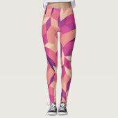 Abstrakt rosa Muster Leggings (Vorderseite)