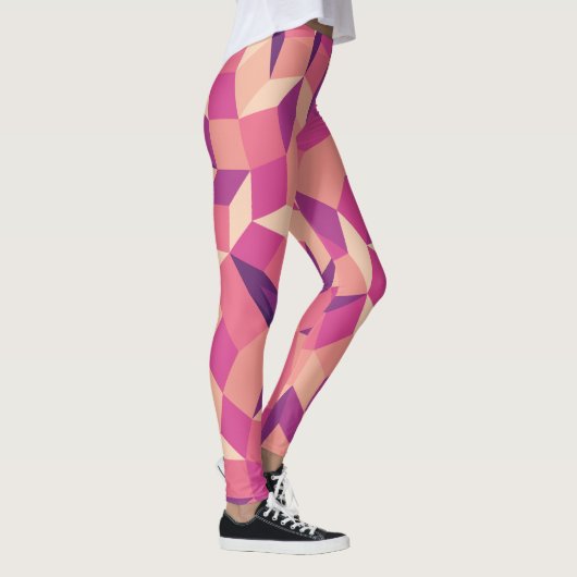 Abstrakt rosa Muster Leggings (Rechts)