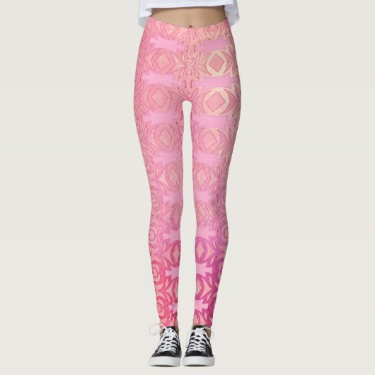 abstrakt rosa Muster Leggings (Vorderseite)