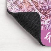 Abstrakt rosa Muster Monogramm Mousepad (Ecke)