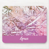 Abstrakt rosa Muster Monogramm Mousepad (Vorne)