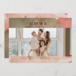 Abstrakt rosa Neue Zuhause für Feiertage Foto Movi Feiertagskarte