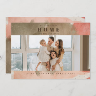 Abstrakt rosa Neue Zuhause für Feiertage Foto Movi Feiertagskarte