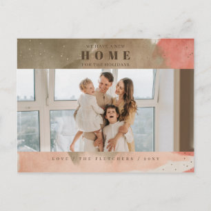 Abstrakt rosa Neue Zuhause für Feiertage Foto Movi Postkarte
