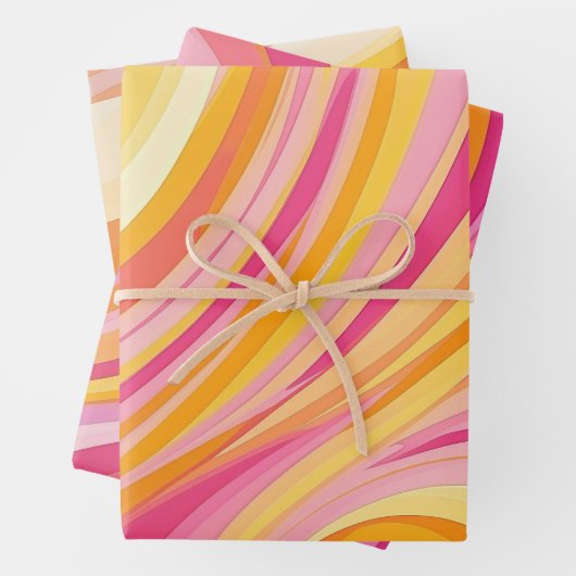 Abstrakt rosa Orange Geschenkpapier Set (Beispiel)