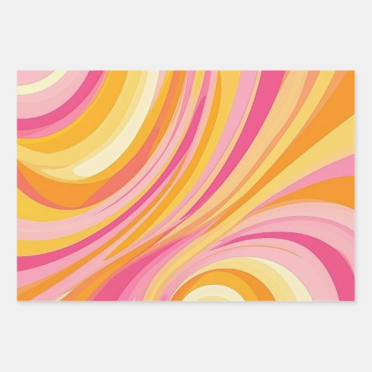 Abstrakt rosa Orange Geschenkpapier Set (Vorderseite)