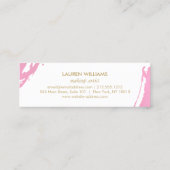 Abstrakt rosa Pinselstriche Mini Visitenkarte (Rückseite)