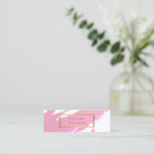 Abstrakt rosa Pinselstriche Mini Visitenkarte (Stehend Vorderseite)