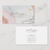 Abstrakt Rosa Rosa Schwarz Gold Glitzer Aquarellfo Visitenkarte (Vorne/Hinten)