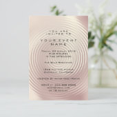 Abstrakt rosa Rose Metallische Rose Einladung (Stehend Vorderseite)